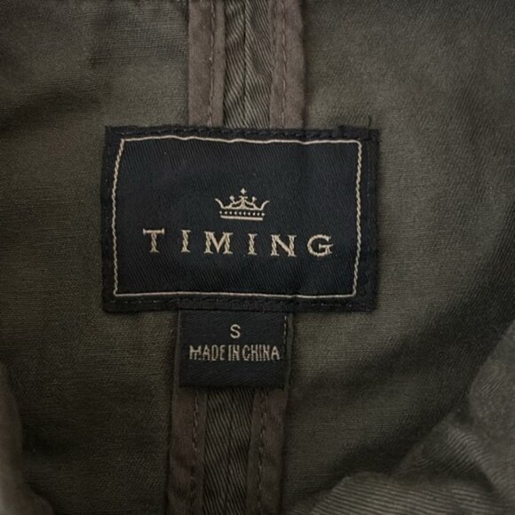 Timing Utility Jacket Coat Olive & Faux Leather - Picture 4 of 7